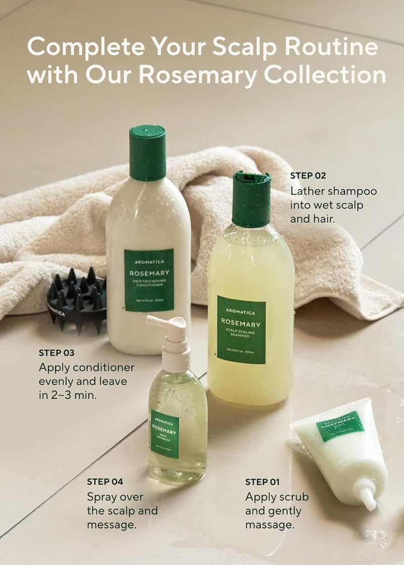 AROMATICA Spray de Agua de Romero Potenciador de Raíces para el Crecimiento del Cabello – Aceite Coreano para el Cuidado del Cabello para Desintoxicación del Cuero Cabelludo – Tratamiento para Cuero