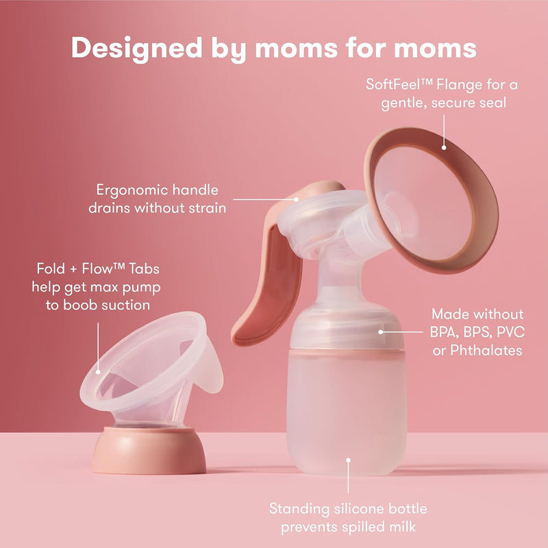 Frida Mom Extractor de Leche Manual 2 en 1 con Copa Manos Libres
