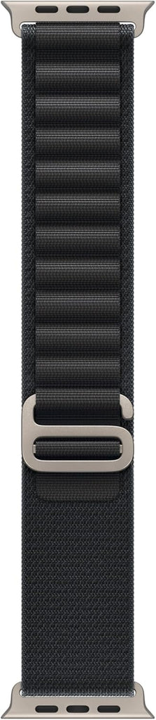 Apple Watch Band - Alpine Loop - 49mm - Black - Large - Natural Titanium Finish