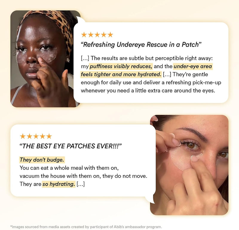 Abib Parches de colágeno para debajo de los ojos de rosa de Jericó en gel 60 parches, parches coreanos para debajo de los ojos para ojos hinchados y ojeras, antiarrugas, colágeno, cafeína, niacinamida