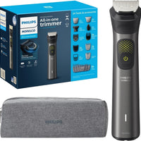Philips Multigroom Series 9000 Recortadora 24 en 1 para Barba, Cabello y Cuerpo Kit de Aseo | Peine de Recorte de Precisión, Cuchillas de Acero Autoafilables, Tecnología BeardSense, Impermeable, El