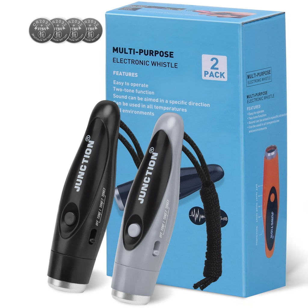 Xflyee Electronic Whistles 2 Pack, Handheld 3 Tones High Volume Electric Whistles with Lanyard for Teacher, Coaches, Ref