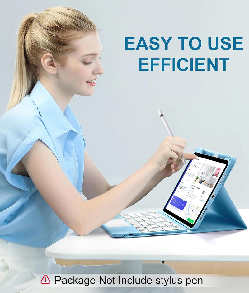 Funda con Teclado Harvopu para iPad 11" (A16) / iPad 10.ª Gen - Celeste