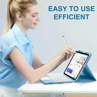 Funda con Teclado Harvopu para iPad 11" (A16) / iPad 10.ª Gen - Celeste
