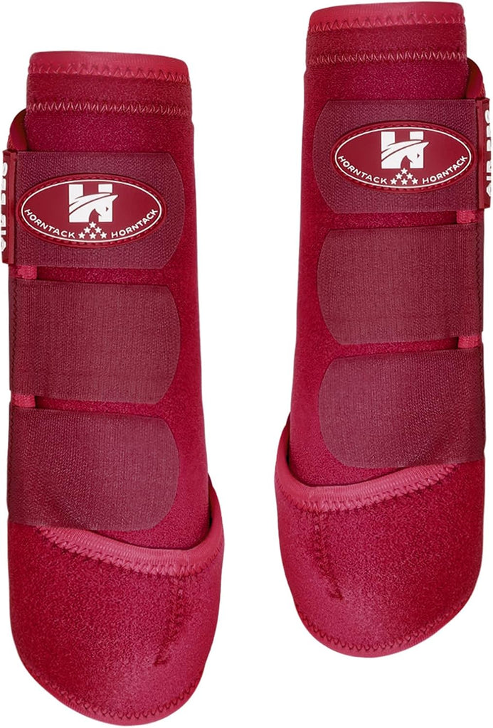 Horntack 1 Pair Splint Boots for Horses Outdoor Sports(Crimson Red, Large)