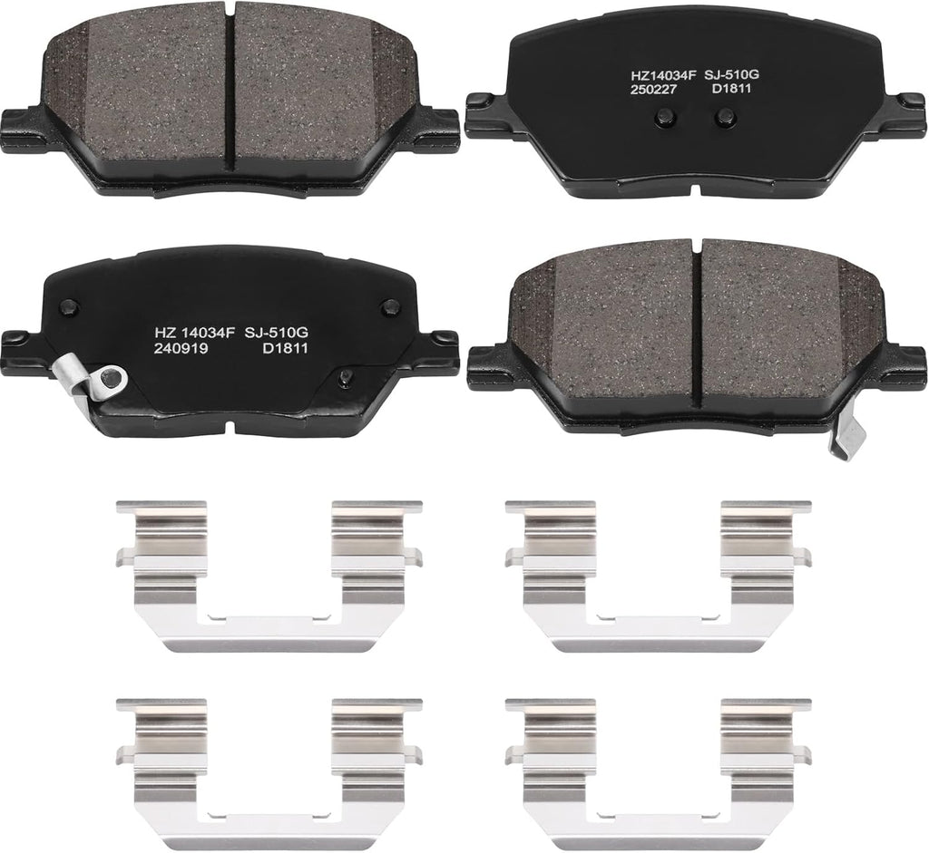 HECHENQICHE D1811 Front Ceramic Brake Pads Kit Fit For Jeep Renegade 2015-2021, For Jeep Compass 2017-2022, For Fiat 500