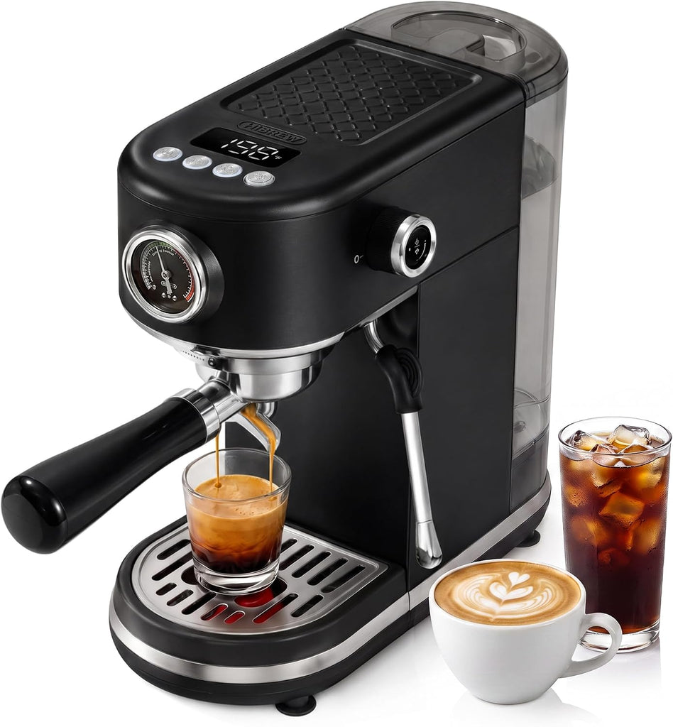 HIBREW H10B Programmable Espresso Machine with LED Display & Pressure Gauge