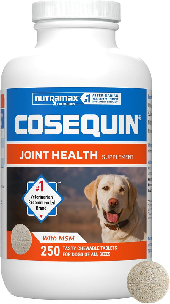 Nutramax Cosequin Joint Supplement for Dogs, MSM+HA, Chew Tablets, 250ct