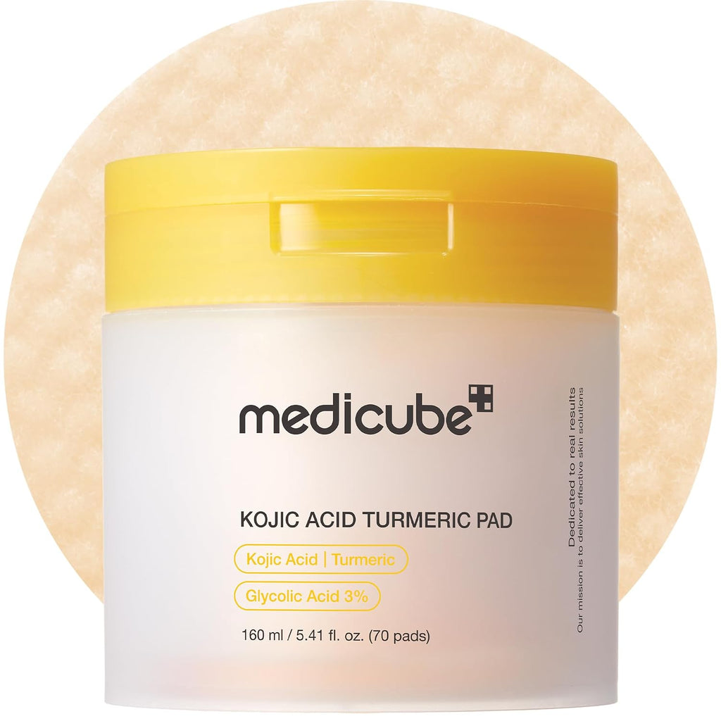 medicube Toner Pads Kojic Acid Turmeric Clarifying Toner Pad for Troubled Skin & Use After Spot Care, Soothing with Kojic Acid, Turmeric, Niacinamide, Glycolic Acid, Korean Skin Care, 70 Pads (1 Pack) - Zero Pore Pads / 70 Count (Pack of 1)