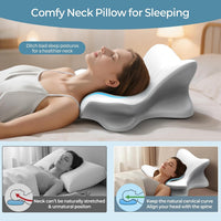 Tujami Cervical Neck Pillow for Pain Relief, Ergonomic Reading Pillow for Bed, Contour Wedge Pillow Back Support Pillow, Orthopedic Memory Foam Pillows for Sleeping, Use Lying Reading