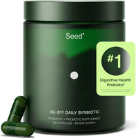 Seed DS-01 Daily Synbiotic – Prebiótico y probiótico para mujeres y hombres – Salud digestiva, salud intestinal, apoyo inmunológico, alivio de la hinchazón y el estreñimiento – Vegano y estable en el