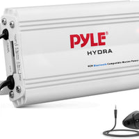 Pyle Auto 4-Channel Marine Amplifier - 200 Watt RMS 4 OHM Full Range Stereo with Wireless Bluetooth & Powerful Prime Spe