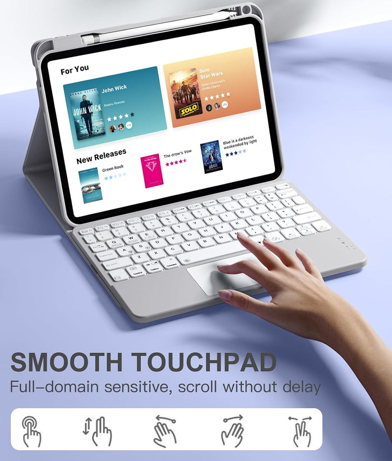 Funda con Teclado Harvopu para iPad 11" (A16) / iPad 10.ª Gen - Gris