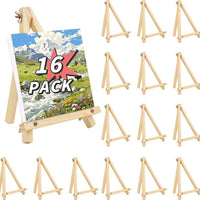 16 Pack 9 Inch Easel for Painting, Wooden Easel Stand Canvas Stand