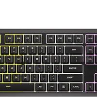 Corsair K55 CORE RGB Membrane Wired Gaming Keyboard – QWERTY US Layout – Quiet, Responsive Switches – Spill Resistance – Ten-Zone RGB – Media Keys – iCUE Compatible – PC, Mac – Black