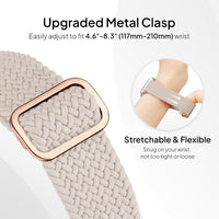 Suitisbest 4 Pack Braided Stretchy Band Compatible with Apple Watch Bands Women Men