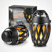 INSSISAIN 2 Pack Outdoor Bluetooth Speakers Waterproof Wireless, Birthday Gifts for Men Dad, LED Flame Ambient Light, Ca