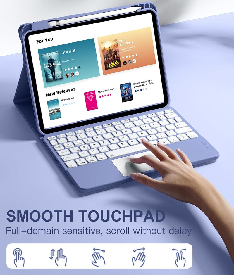 Funda con Teclado Harvopu para iPad 11" (A16) / iPad 10.ª Gen - Azul