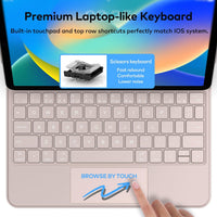Funda con Teclado runelk para iPad 10.ª / 11.ª Gen (A16) - Oro Rosa