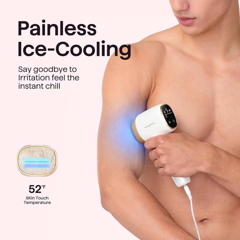 Wavytalk Dispositivo de depilación IPL, Bare It con rodillo de precisión para bikini facial y cuerpo – Larga duración e indoloro, 24J de doble pulso y enfriamiento de hielo, uso en casa para mujeres y