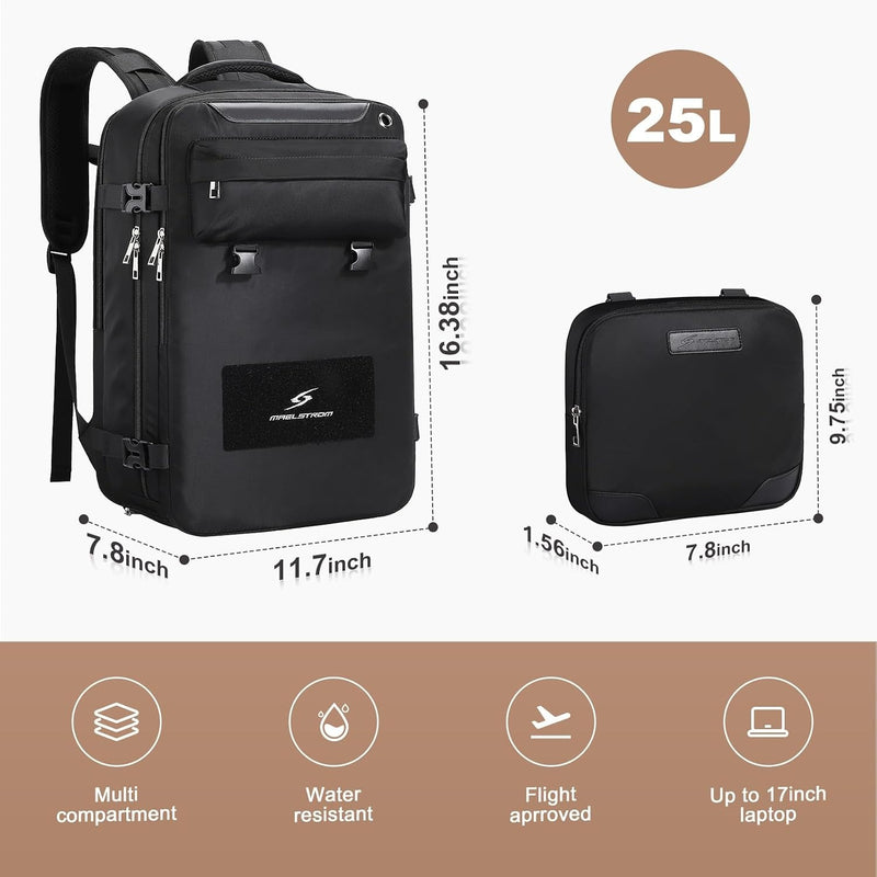 Maelstrom Travel Backpack for Men Women, 17.3" Laptop with Shoe Compartment