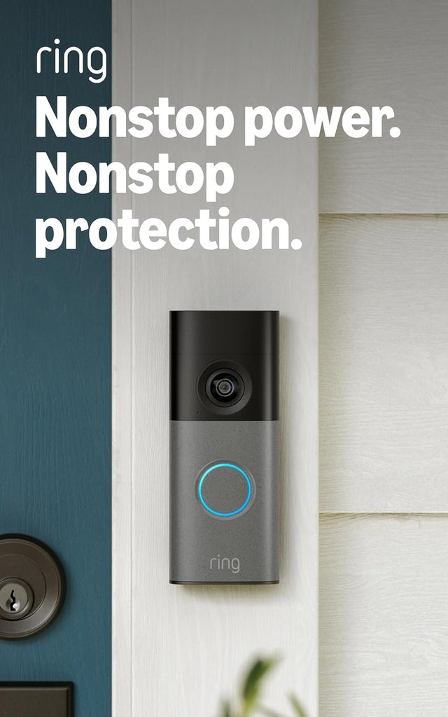 Ring Wired Doorbell 2K (newest model), Retinal 2K with wide-angle video, up to 6x Enhanced Zoom, and Two-Way Talk, Speckled Gray