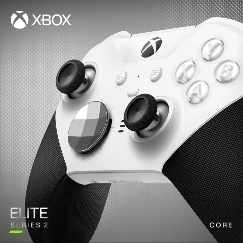Amazon Xbox Wireless Gaming Controller | Elite Series 2 Core | White | Console, PC, and Android | Adjustable Thumbsticks | Trigger Locks
