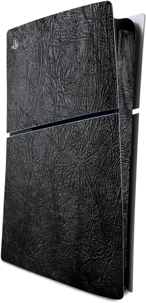 MightySkins Skin Compatible with PlayStation 5 PS5 Slim Digital Edition Console Only - Black Leather | Protective, Durab