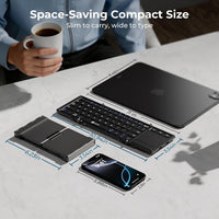 iClever BK08 Foldable Keyboard with Touchpad for Phone and Tablet, Gray
