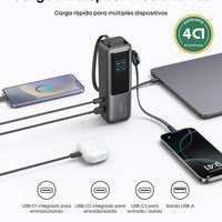 Anker Laptop Power Bank,25,000mAh Portable Charger with 165W Total Output,3 USB-C Ports (100W Max Each),Built-in Retractable Cables,Flight-Ready,for iPhone 17/16 Series,MacBook,Samsung,and More