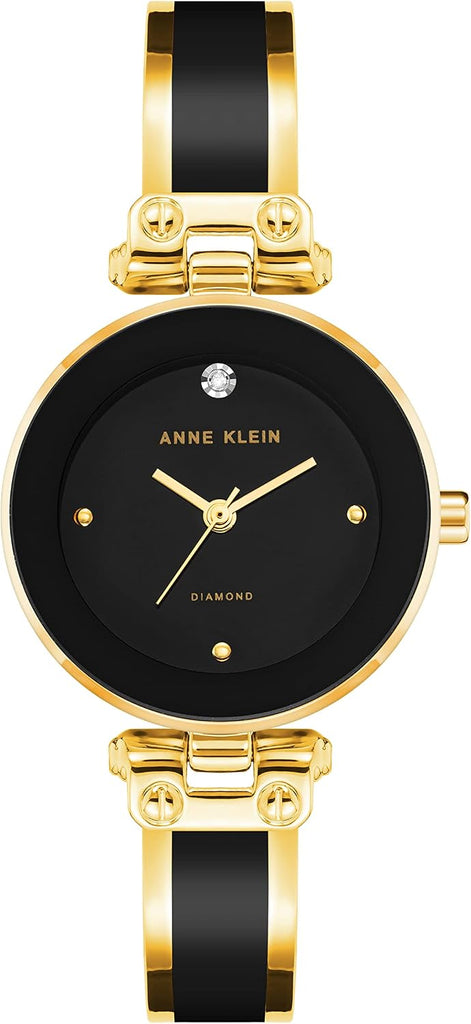 Anne Klein AK-1980BKGB Black/Gold Tone One Size