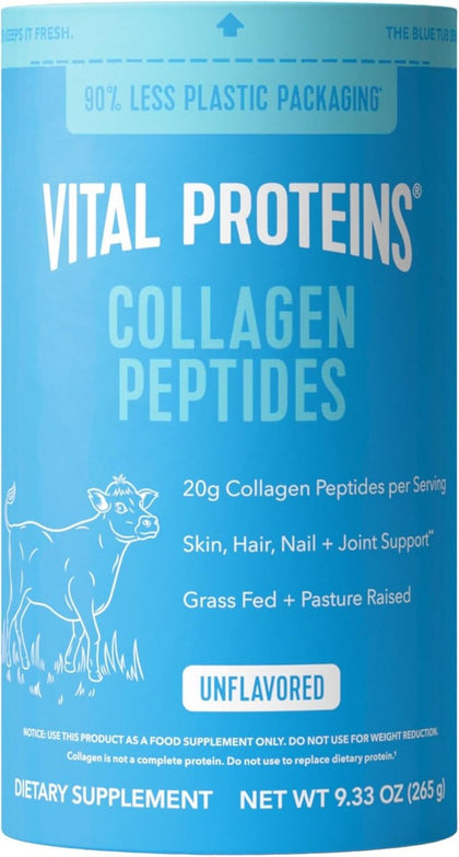 Vital Proteins Péptidos de colágeno en polvo, promueve la salud del cabello, las uñas, la piel, los huesos y las articulaciones, sin sabor 9.33 onzas