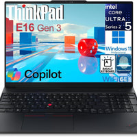 Lenovo ThinkPad E16 Gen 3 Business Laptop, Enterprise Ready, Intel Ultra 5 225H, 16GB DDR5, 1TB NVMe SSD, 16" FHD+ IPS, WiFi 6E, Fingerprint Reader & Backlit Keyboard, Windows 11 Pro, Jet Black