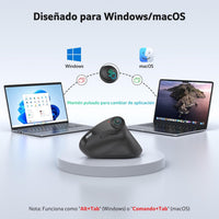 Acer Ergonomic Mouse Wireless with Side Scroll, Bluetooth Mouse for Laptop