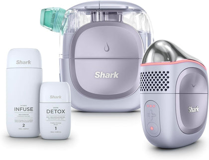 Shark FacialPro Glow en casa Sistema facial con tecnología hidráulica con terapia DePuffi caliente y frío - Dispositivo profesional de cuidado de la piel de spa para limpieza de poros, hidratación y