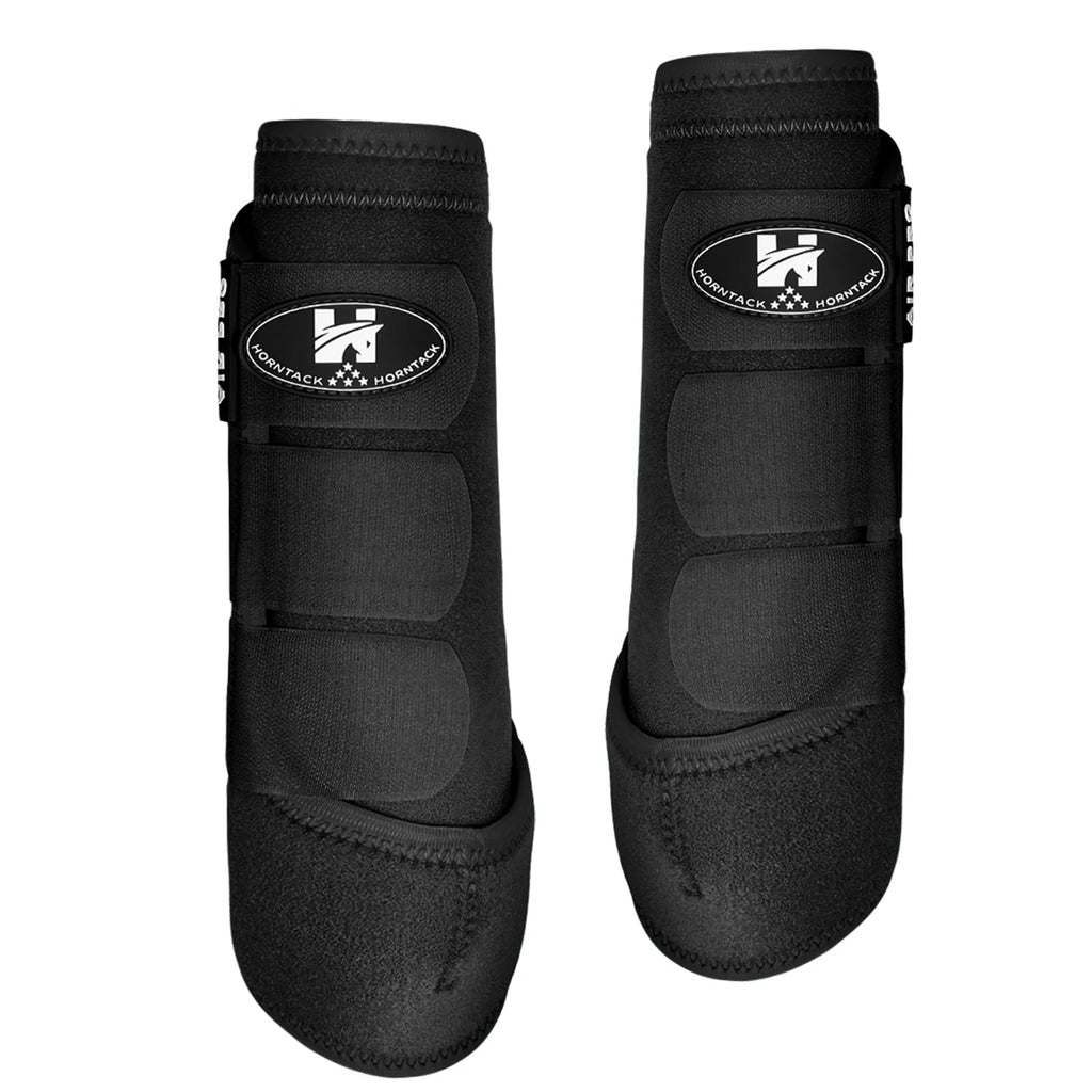 Horntack 1 Pair Splint Boots for Horses Outdoor Sports(Black, Medium)