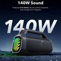 Soundcore Boom 2 Plus Portable Bluetooth Speaker by Anker, 140W, IPX7