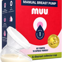 MUU Manual Breast Pump for Breastfeeding | Discreet, Hands-Free, Portable, Food-Grade Silicone | 5oz Wearable Breastfeed