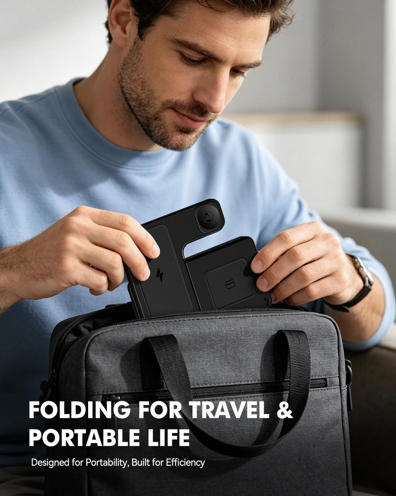 SMILE STATION store Wireless Charger for Samsung, 3-in-1 Foldable Charging Station