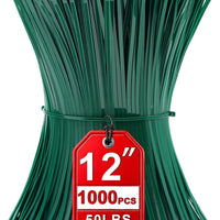 Zip Ties 12 inch, 1000 Pack Green Zip Ties,Green Cable Ties Self-Locking Nylon Cable Ties with 50 lb Tensile Strength,Wi