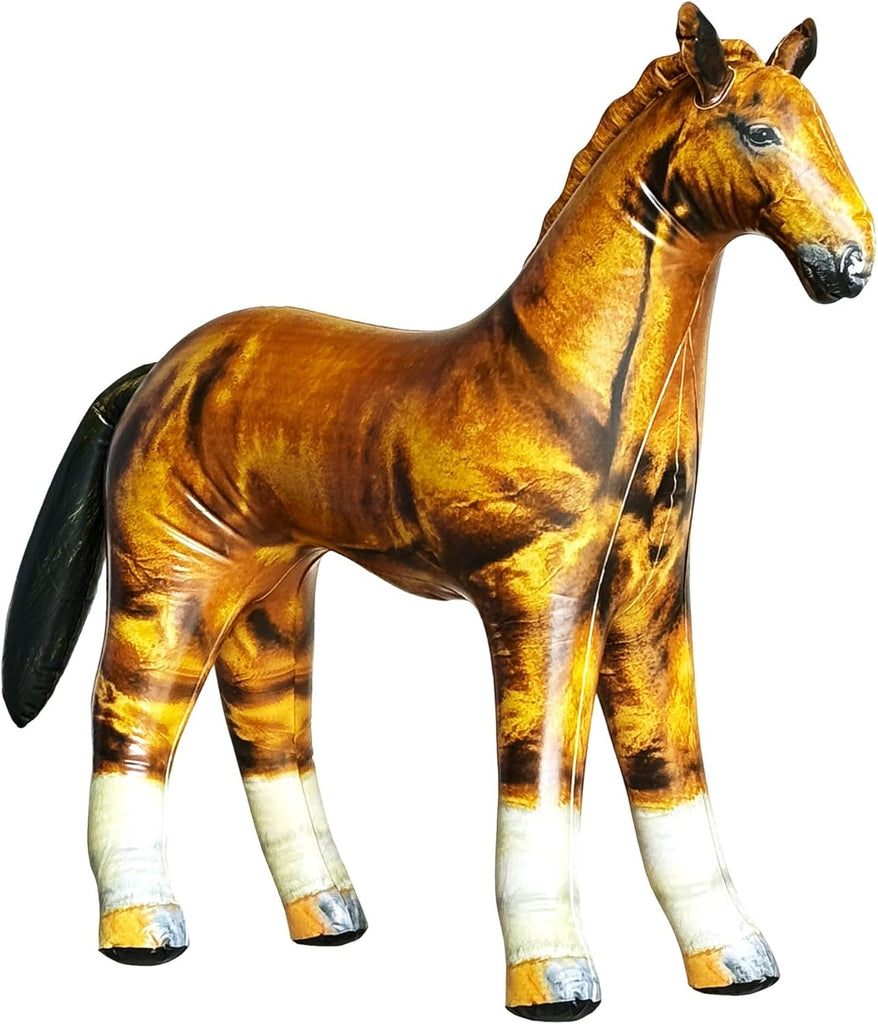 Jet Creations 38" L, Inflatable Horse Toys, Golden Brown Blow-Up Horse Toy Figure for Decoration or Play, Livestock Them