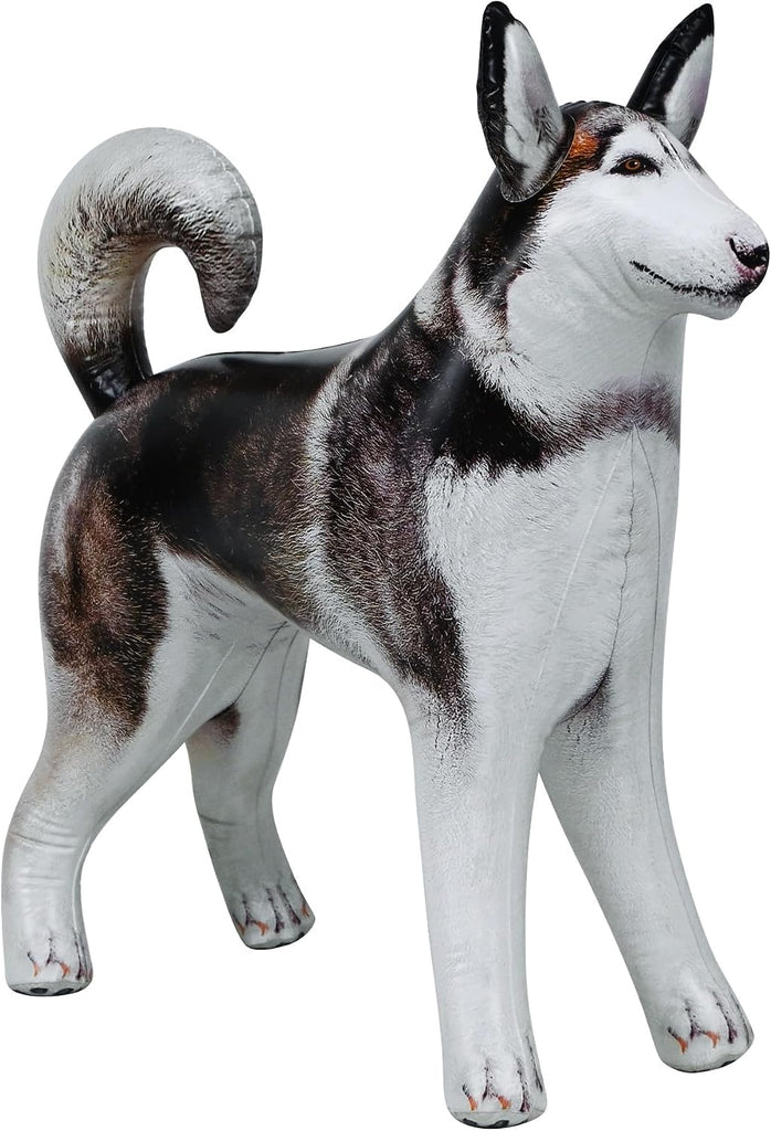 Jet Creations Inflatable Husky Dog Alaskan Pet Animal 32 inch Long for Party Decoration Gift Stuffed Animals Pool Toy an