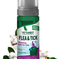 Vet's Best Waterless Flea & Tick Bath for Cats, Plant-Based, 5 oz