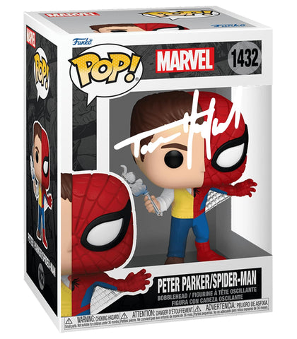 Funko Pop! Marvel Spider-Man Tom Holland Firmado (Reimpresion) con Estuche Protector