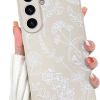 OOK Magnetic for Samsung Galaxy S26 Plus Silicone Case,White Wild Flower