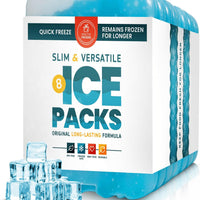 Healthy Packers Ice Packs for Lunch Boxes & Coolers, Slim Reusable 8-Pack