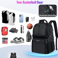 LOINTET Basketball Bag Backpack with Ball Holder Shoes Compartment