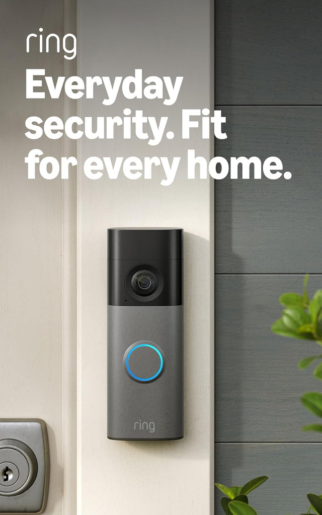 Ring Battery Doorbell 2K (newest model) Retinal 2K with wide-angle video, up to 6x Enhanced Zoom, Two-Way Talk, and Built-In Battery, Speckled Gray