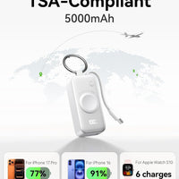INIU SnapGo Portable Charger, 5000mAh Mini Power Bank for Apple Watch