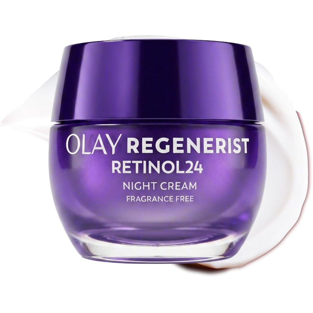 Olay Retinol Night Cream for Women, Anti-Aging Face Moisturizer, Fragrance-Free, Non Greasy - Anti-Wrinkle, Smooth Fine Lines, Hydrating Skin Care - Triple Collagen Cream, Peptide, Niacinamide, 1.7oz